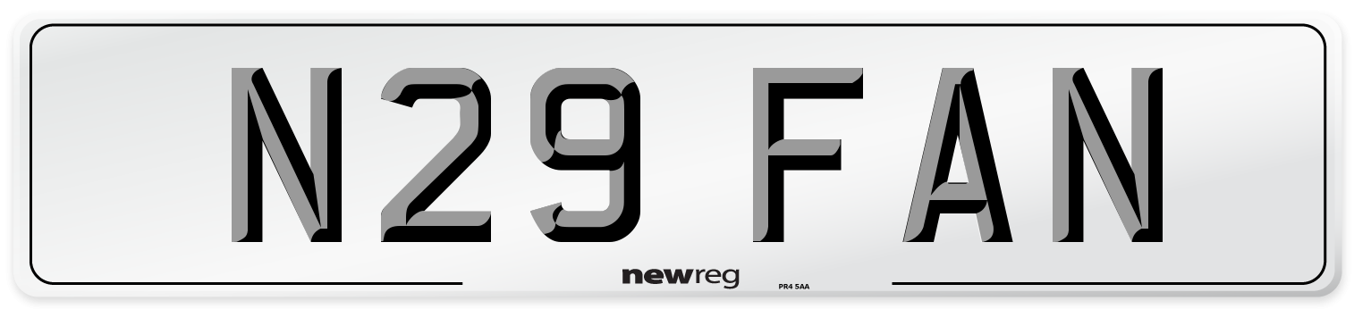 N29 FAN Number Plate from New Reg